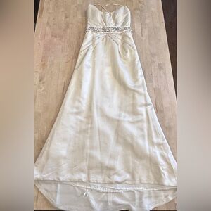 Elegant Cream Wedding Dress/ Gown with Embellished Waist